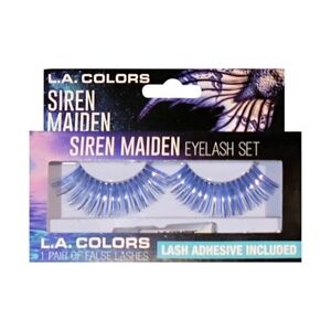 *3/15* NEW L.A. COLORS Siren Maiden Blue Silver Tinsel Eyelashes with Glue